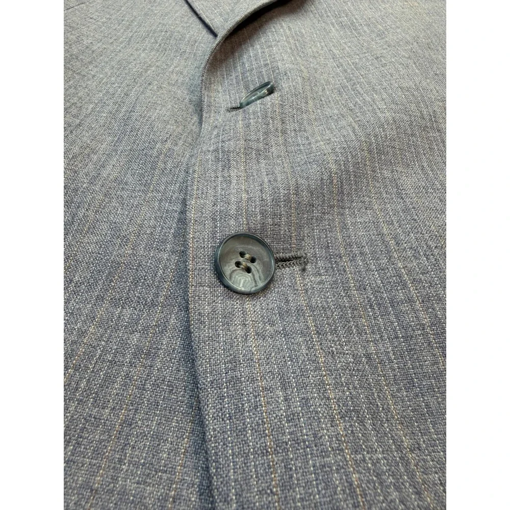 Yves Saint Laurent Blazer Mens 42 R Classic Fit Blue Pinstripe Wool France VTG